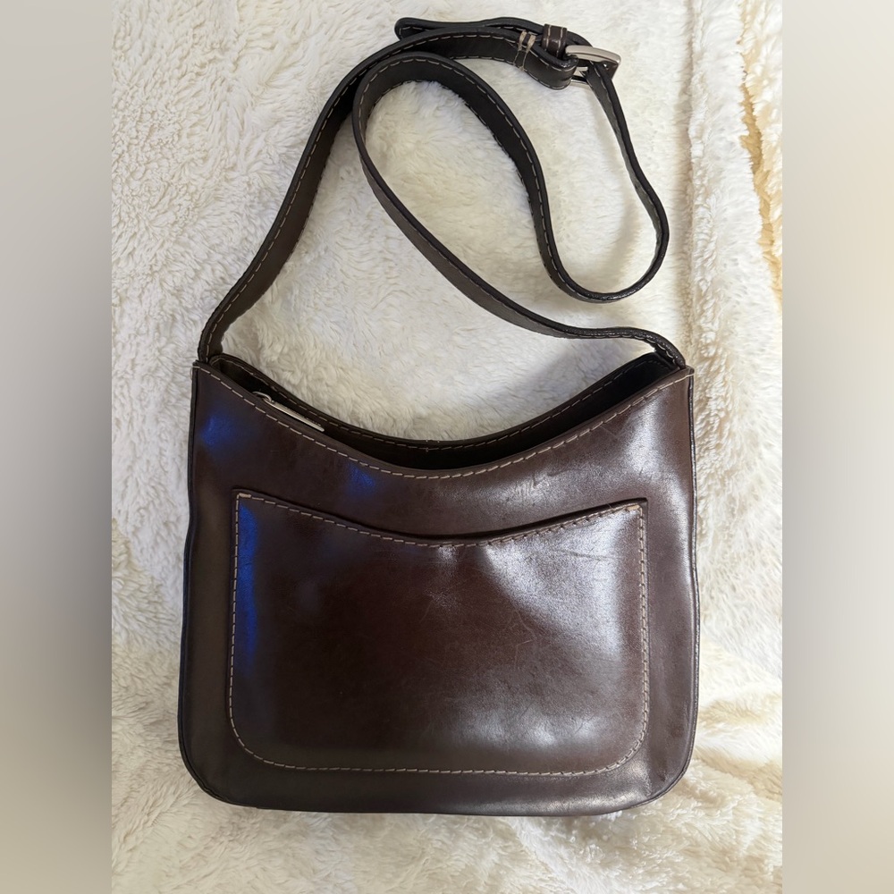 Stone Mountain Brown Smooth Leather Crossbody 10.5x9